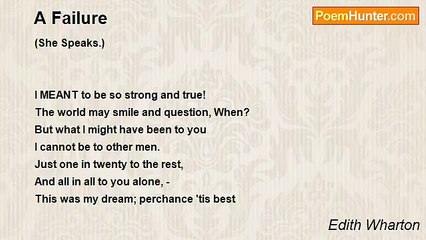 Edith Wharton - A Failure