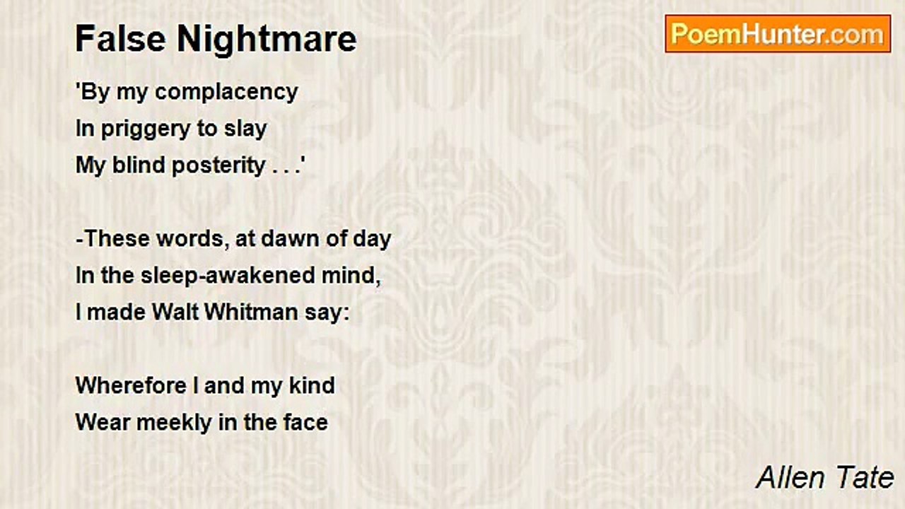 Allen Tate - False Nightmare