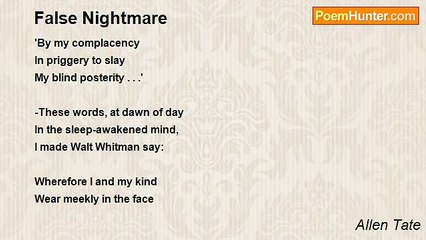 Allen Tate - False Nightmare