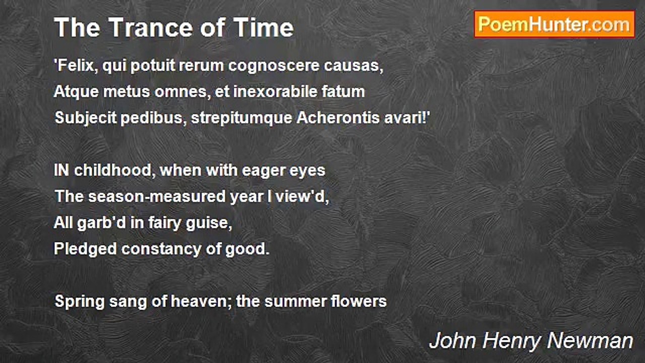 John Henry Newman - The Trance of Time