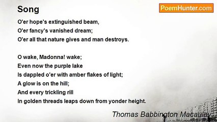 Thomas Babbington Macaulay - Song