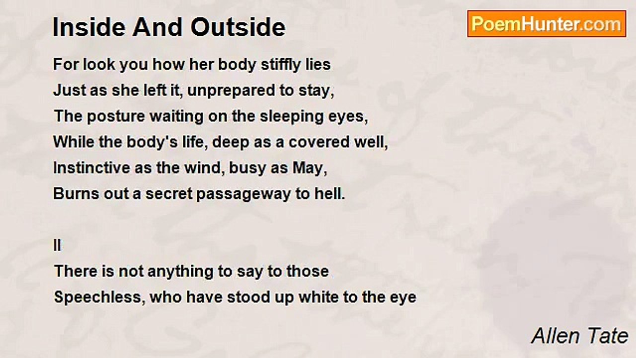 Allen Tate - Inside And Outside