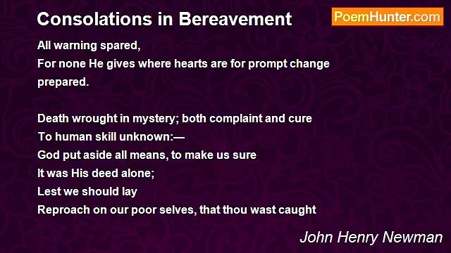 John Henry Newman - Consolations in Bereavement