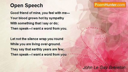 John Le Gay Brereton - Open Speech