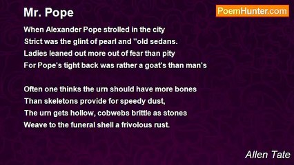 Allen Tate - Mr. Pope