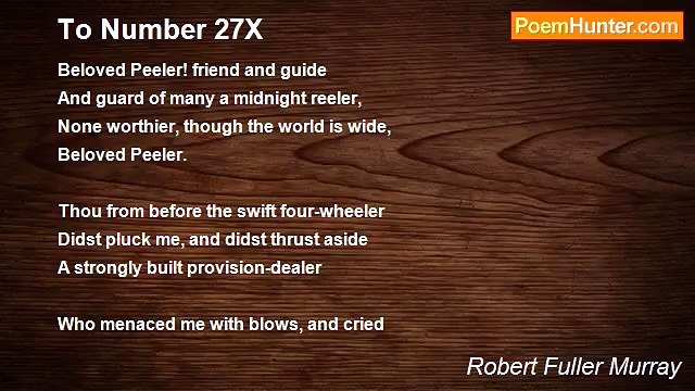 Robert Fuller Murray - To Number 27X