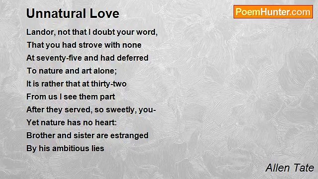 Allen Tate - Unnatural Love