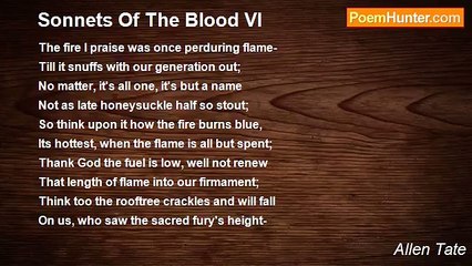 Allen Tate - Sonnets Of The Blood VI