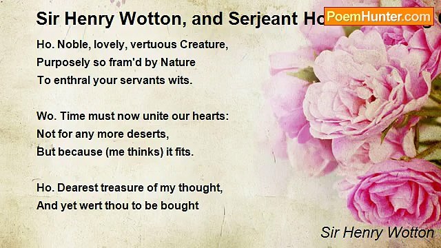 Sir Henry Wotton - Sir Henry Wotton, and Serjeant Hoskins Riding On The Way