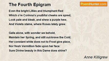 Anne Killigrew - The Fourth Epigram