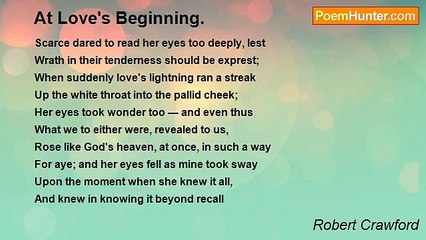 Robert Crawford - At Love's Beginning.