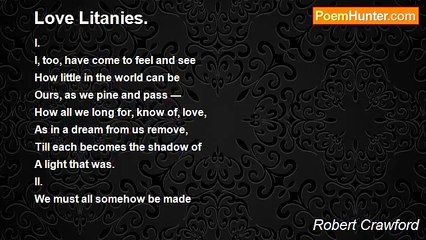 Robert Crawford - Love Litanies.