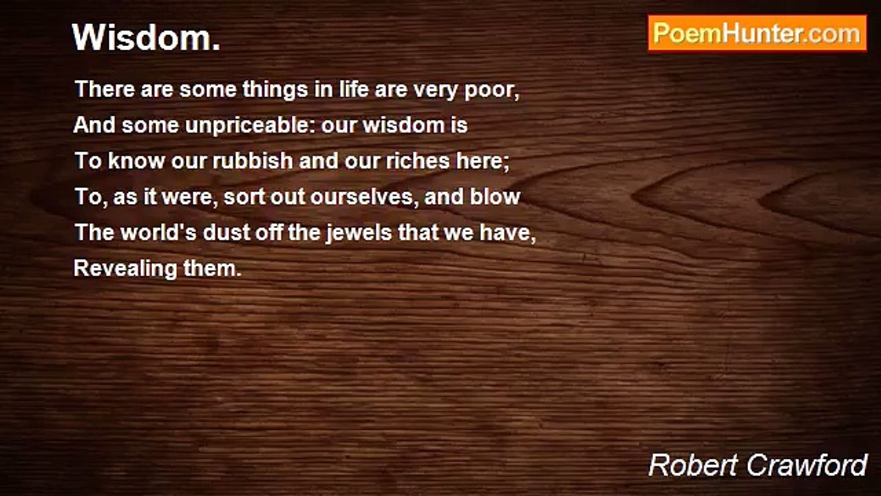 Robert Crawford - Wisdom.