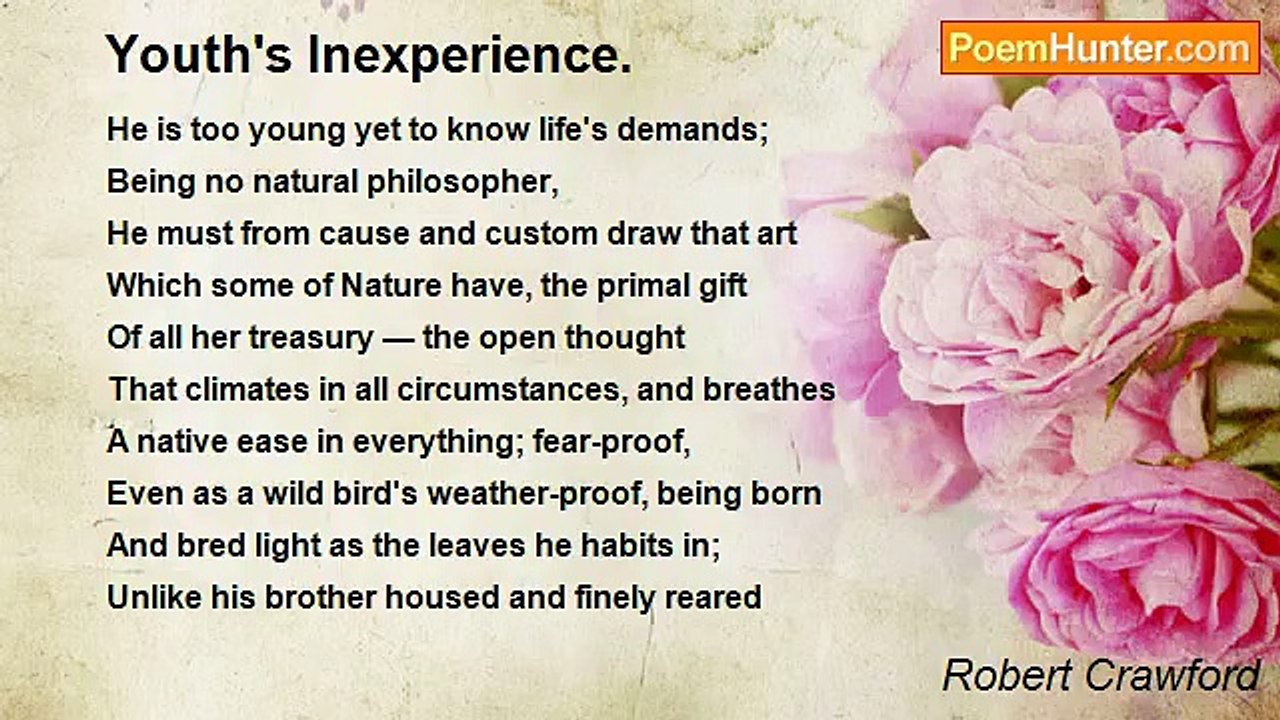 Robert Crawford - Youth's Inexperience.