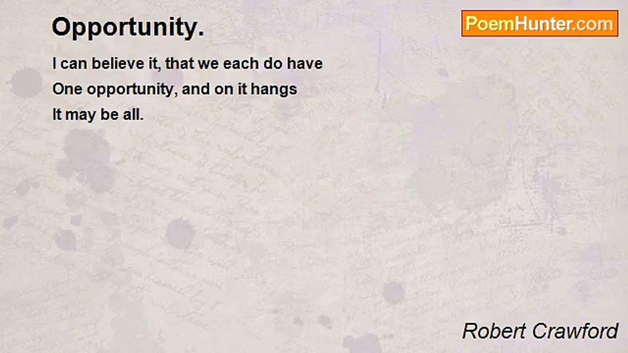 Robert Crawford - Opportunity.