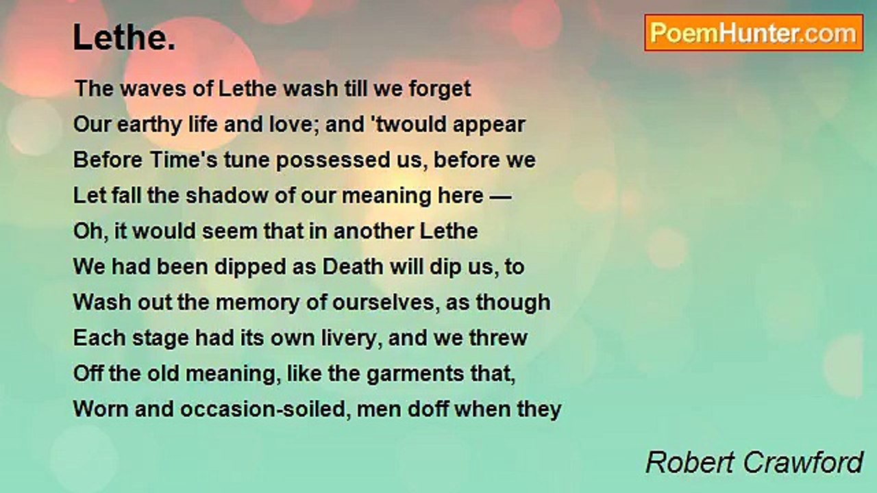 Robert Crawford - Lethe.