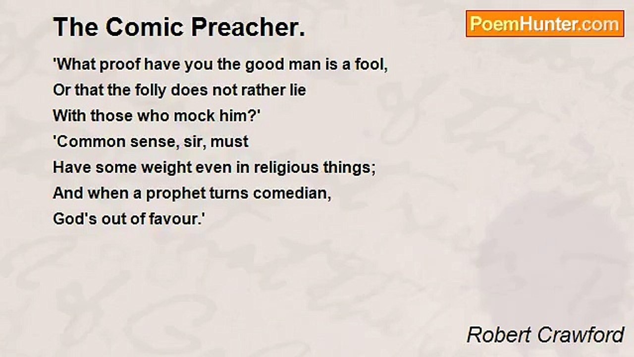Robert Crawford - The Comic Preacher.