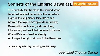 Archibald Thomas Strong - Sonnets of the Empire: Dawn at Liverpool