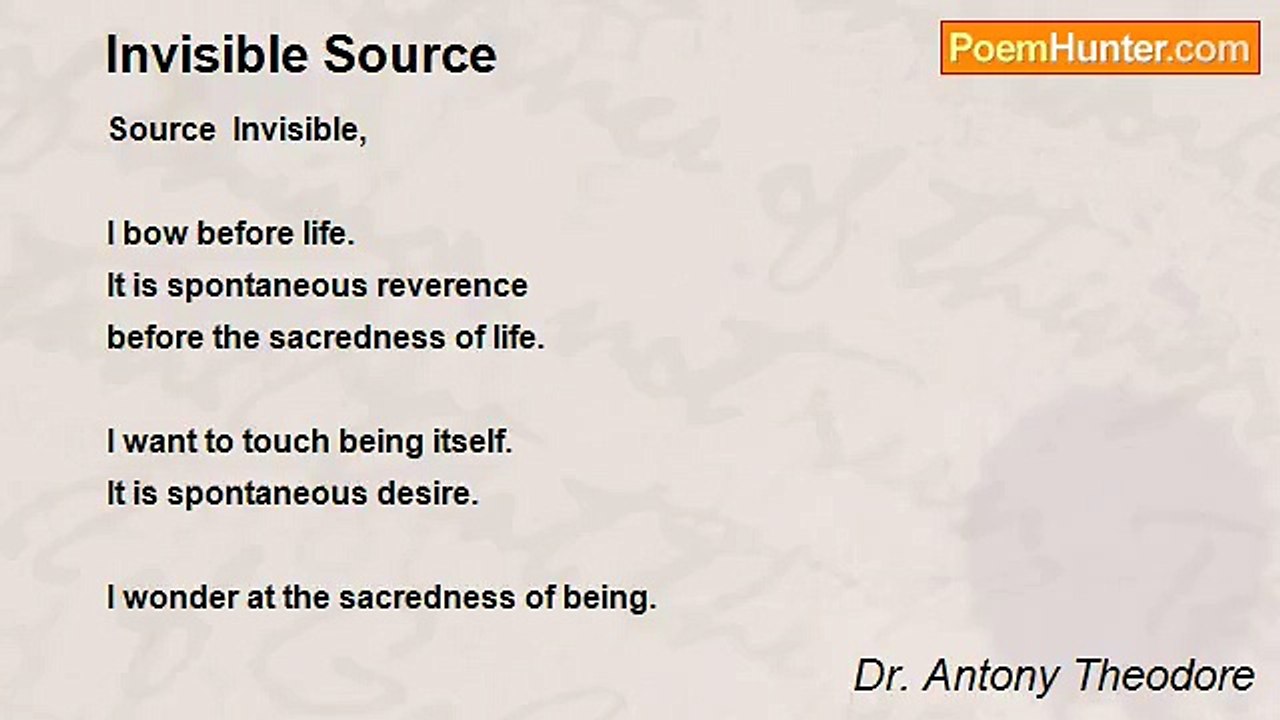Dr. Antony Theodore - Invisible Source