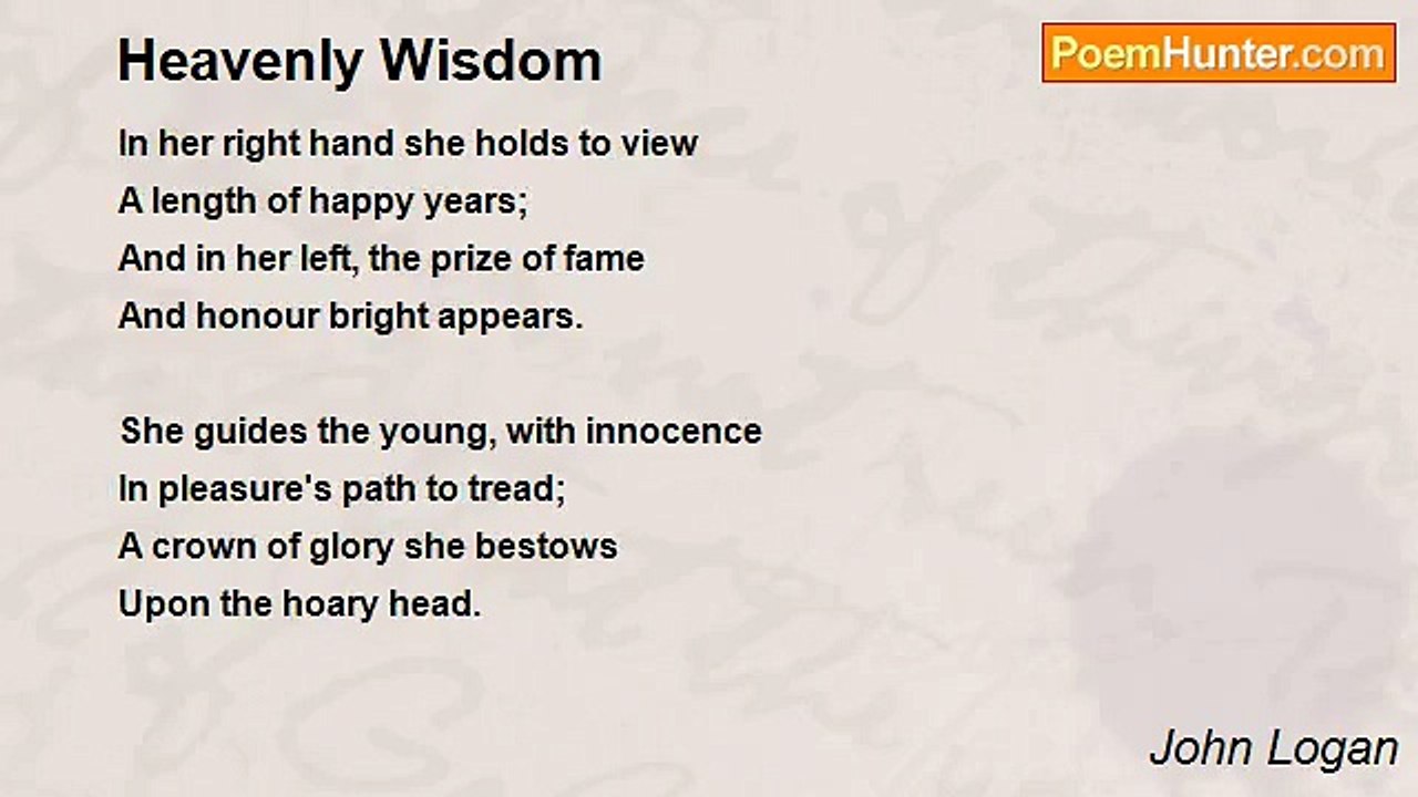 John Logan - Heavenly Wisdom