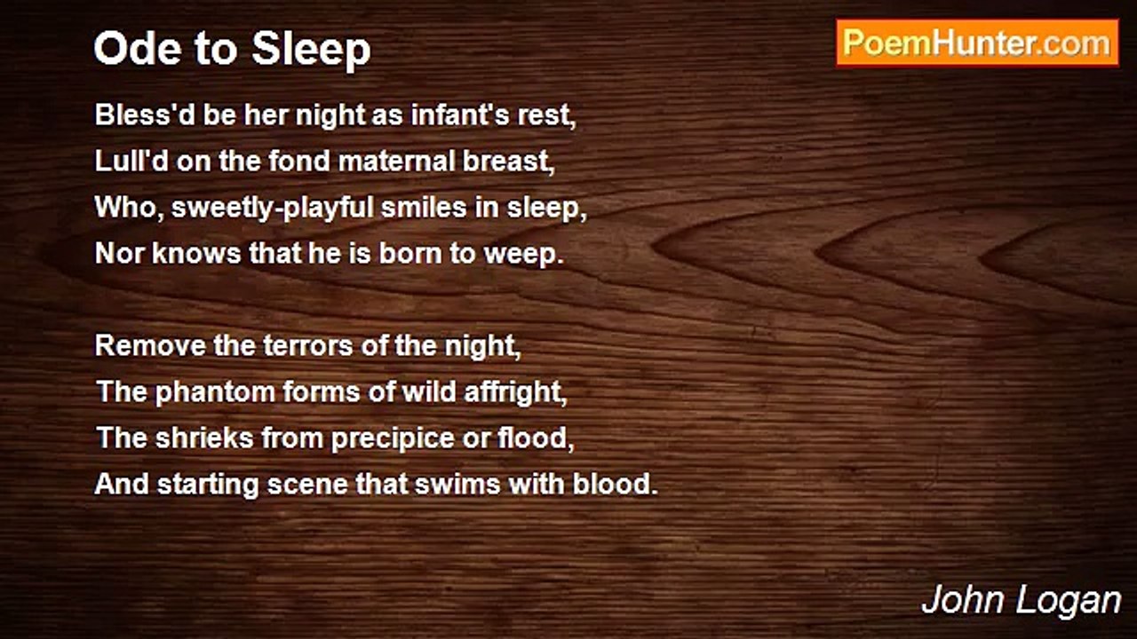 John Logan - Ode to Sleep