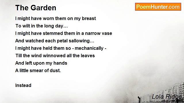 Lola Ridge - The Garden