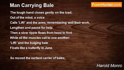 Harold Monro - Man Carrying Bale