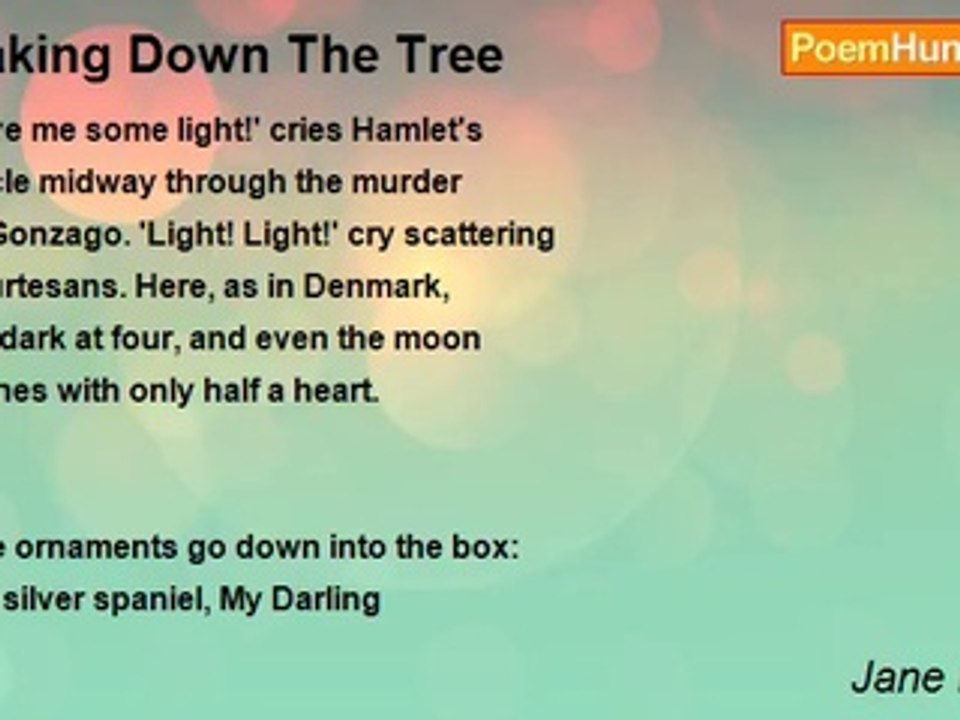Jane Kenyon - Taking Down The Tree