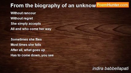 indira babbellapati - From the biography of an unknown woman: VI