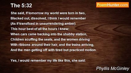 Phyllis McGinley - The 5:32