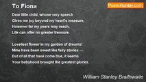 William Stanley Braithwaite - To Fiona