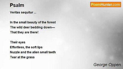 George Oppen - Psalm