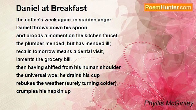 Phyllis McGinley - Daniel at Breakfast