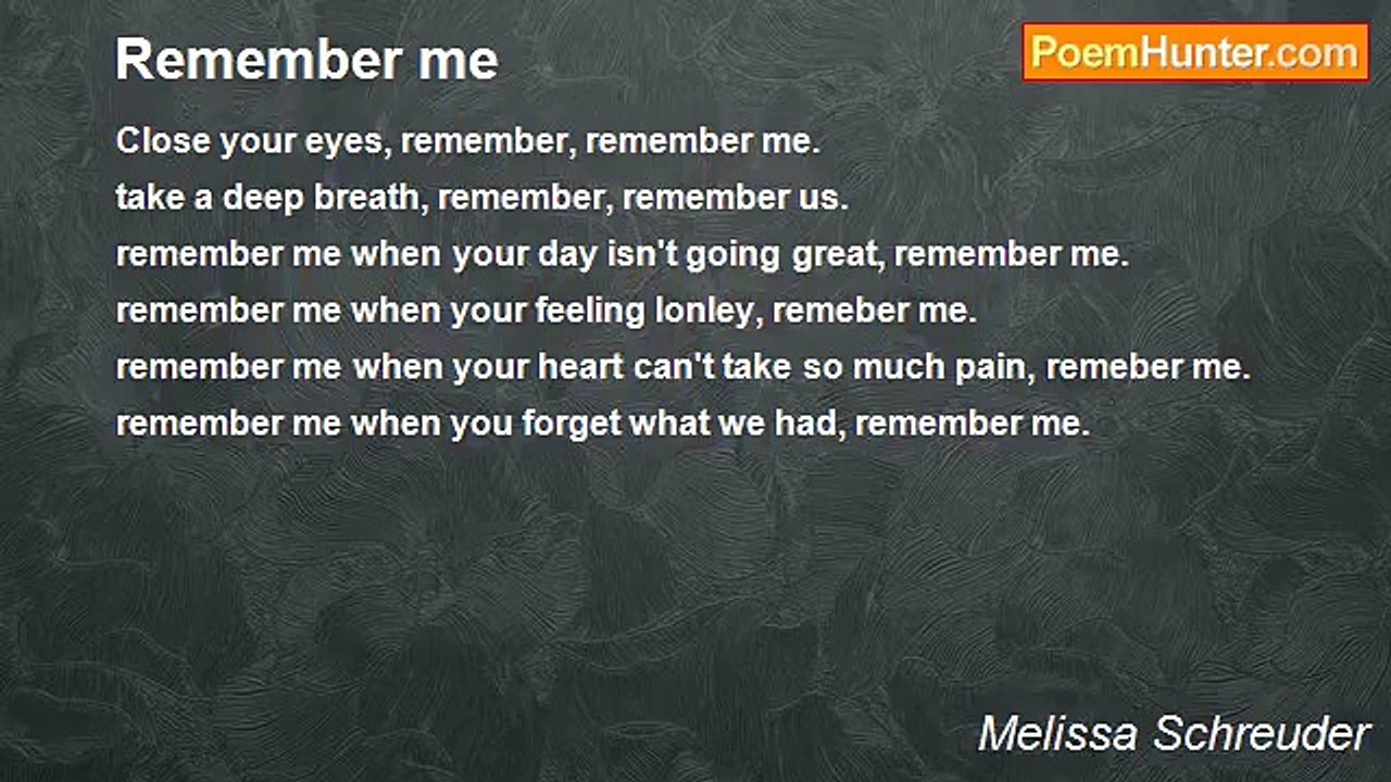 Melissa Schreuder - Remember me