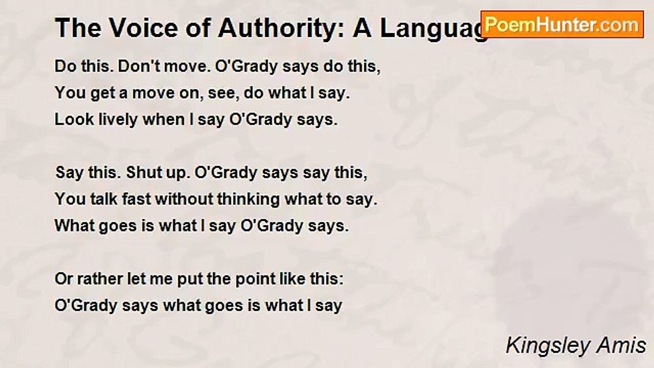 Kingsley Amis - The Voice of Authority: A Language Game