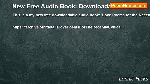 Lonnie Hicks - New Free Audio Book: Downloadable MP3