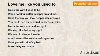 Annie Stotts - Love me like you used to