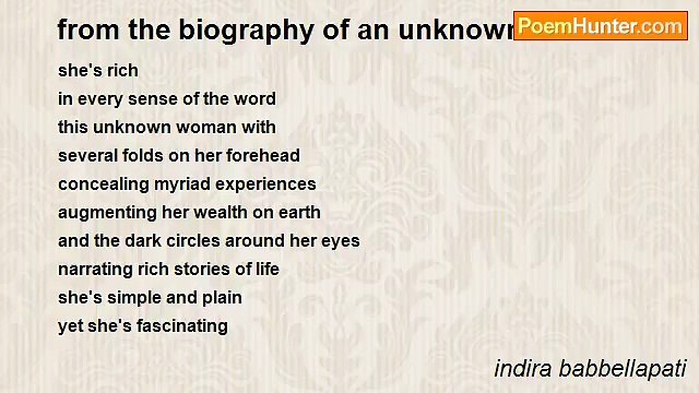 indira babbellapati - from the biography of an unknown woman: xiv