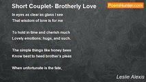Leslie Alexis - Short Couplet- Brotherly Love