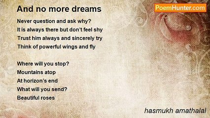 hasmukh amathalal - And no more dreams