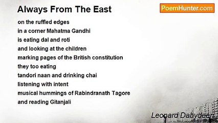 Leonard Dabydeen - Always From The East