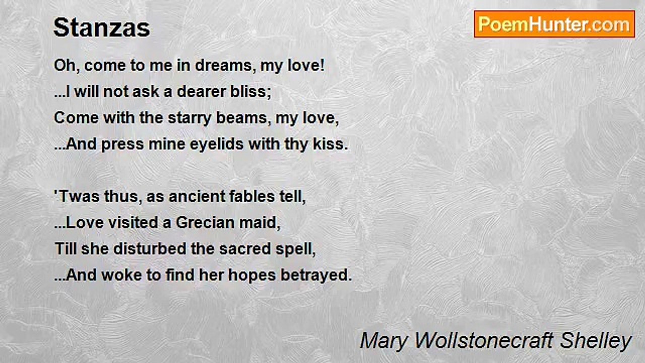 Mary Wollstonecraft Shelley - Stanzas