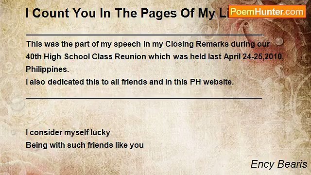 Ency Bearis - I Count You In The Pages Of My Life