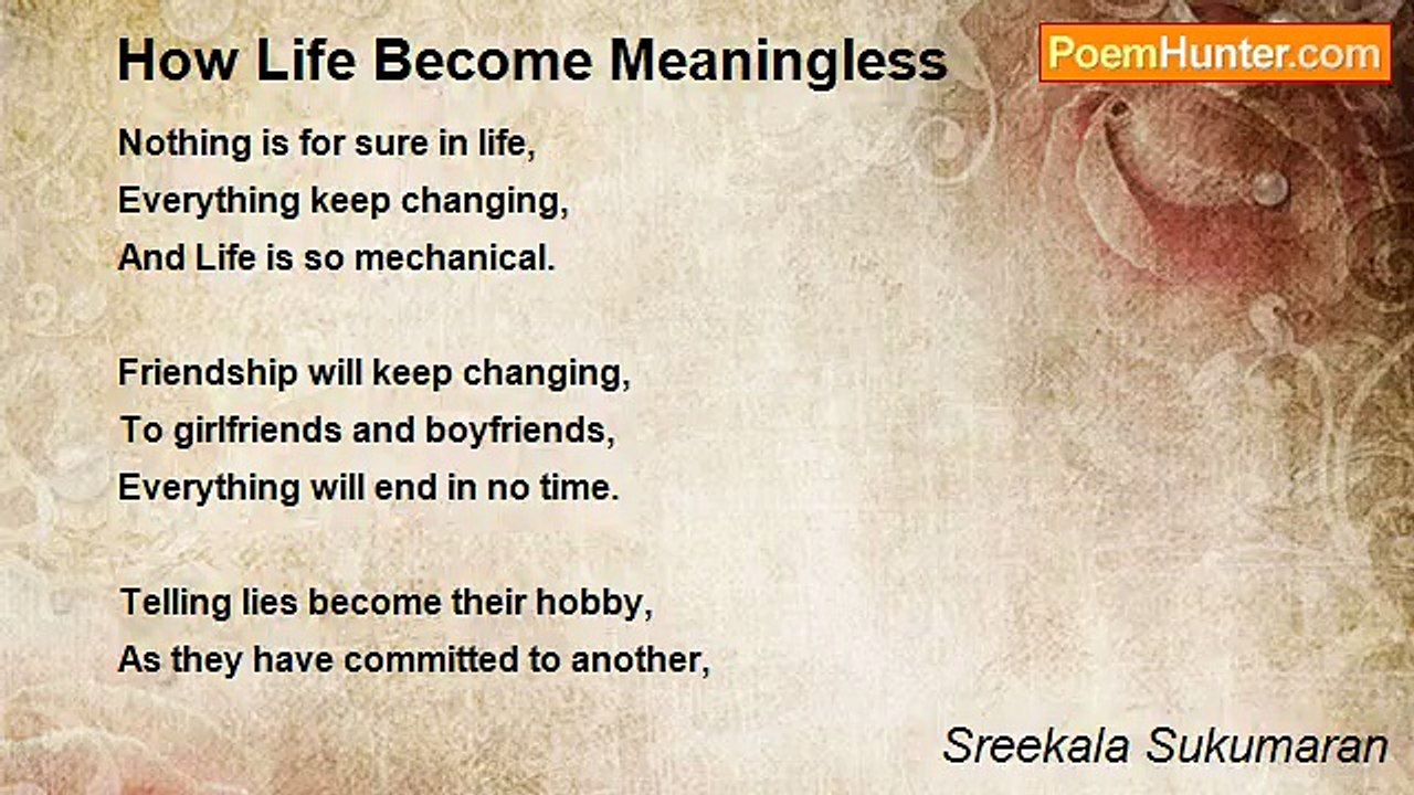 Sreekala Sukumaran - How Life Become Meaningless