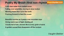 Vaughn Bekker - Poetry My Brush (first non rhyming)