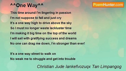Christian Jude Iankefvozuqx Tan Limpangog - ^^One Way^^