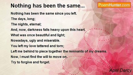 April Darcy - Nothing has been the same...