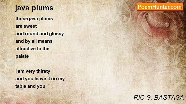 RIC S. BASTASA - java plums