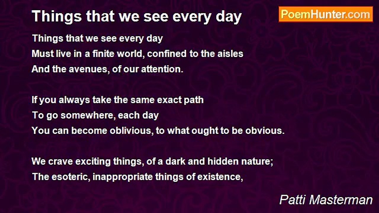 Patti Masterman - Things that we see every day