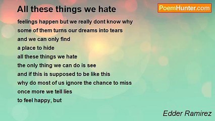 Edder Ramirez - All these things we hate